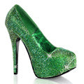 Bordello Bombas para mujer TEEZE-06R verde satinado-irid rs