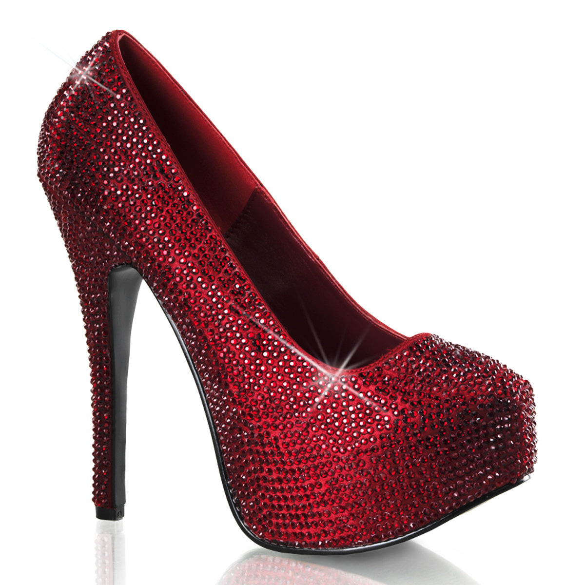 Bordello Bombas para mujer TEEZE-06r RUBY RED SATIN RS