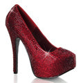 Bordello Bombas para mujer TEEZE-06r RUBY RED SATIN RS