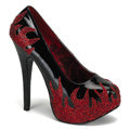 Bordello Bombas de mujer TEEZE-27 Blk Pat-Red Rstn