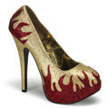 Bordello Bombas para mujer TEEZE-27 Gold Mini Gltr-Red RSTN