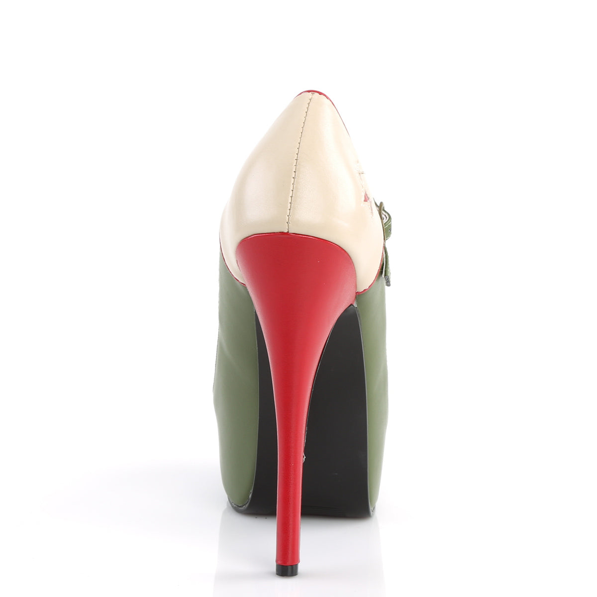 Bordello Bombas para mujer TEEZE-43 crema-Olive PU verde