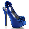Bordello Bombas para mujer TEEZE-56 Navy Blue Satin