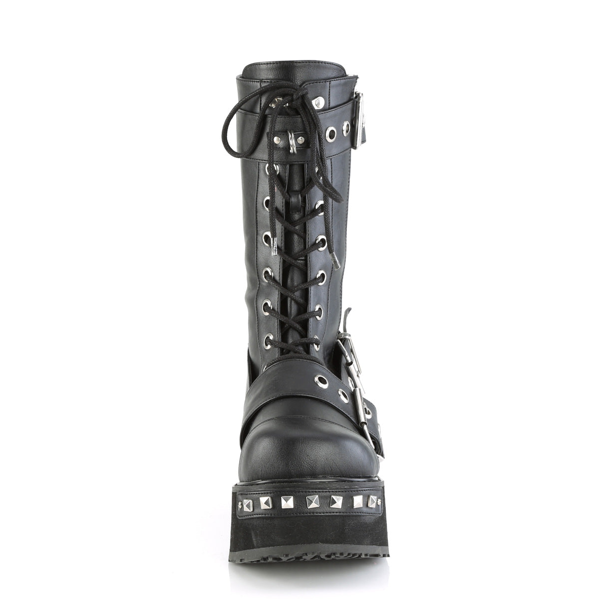 DemoniaCult Botas para hombre TRASHVILLE-250 BLK de cuero vegano