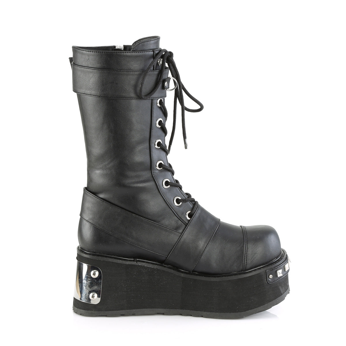 DemoniaCult Botas para hombre TRASHVILLE-250 BLK de cuero vegano