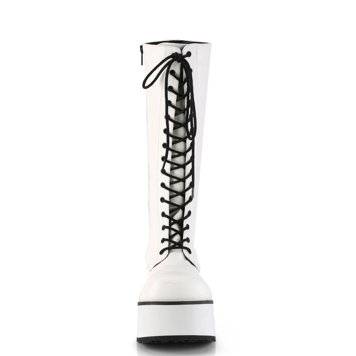 DemoniaCult Botas para hombre TRASHVILLE-502 Wht Leather Vegan