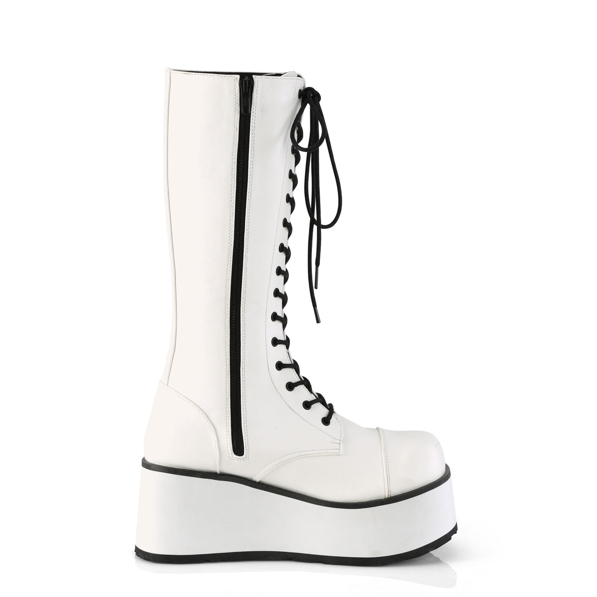DemoniaCult Botas para hombre TRASHVILLE-502 Wht Leather Vegan
