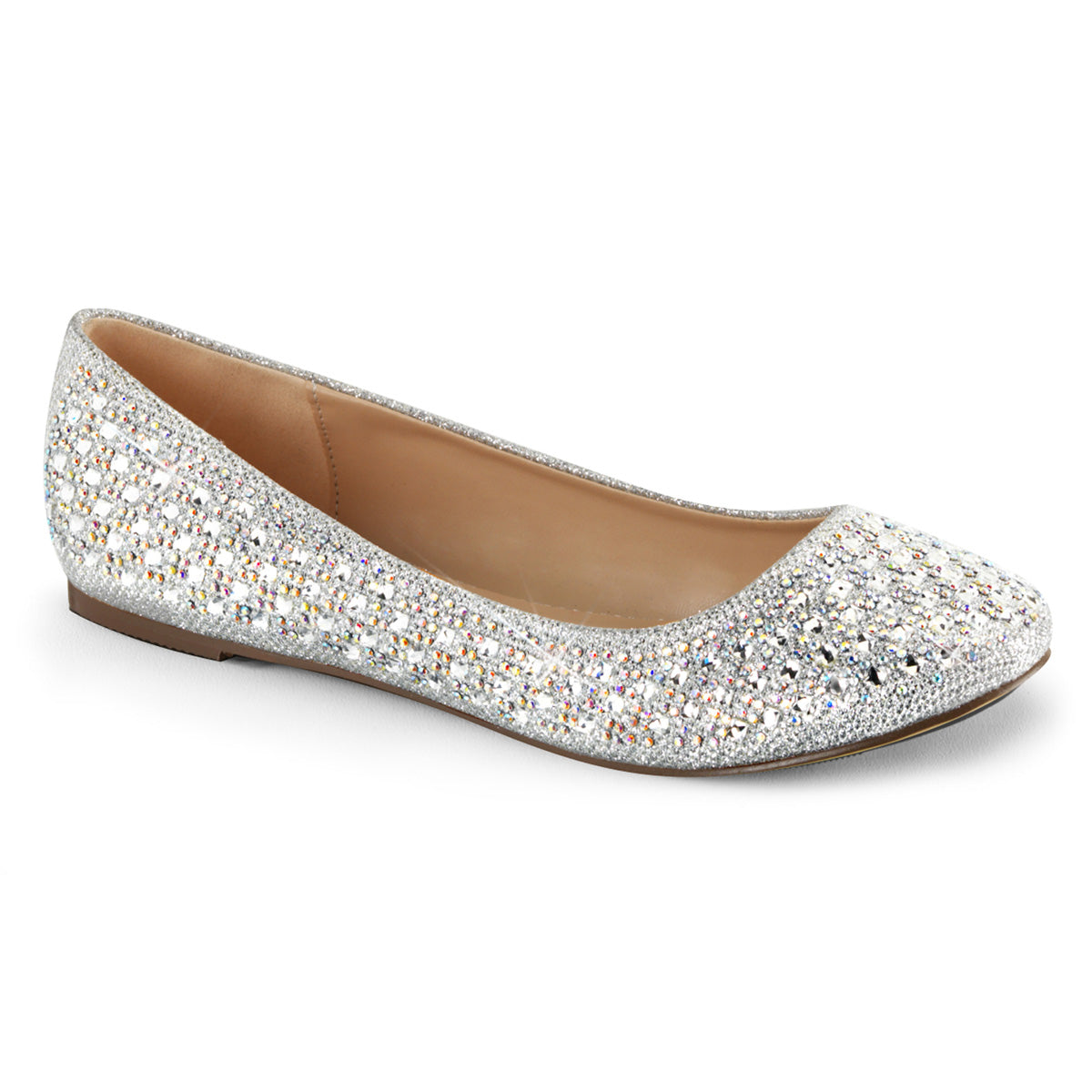 Fabulicious Bombas para mujer TREAT-06 Tela de malla de brillo de SLV