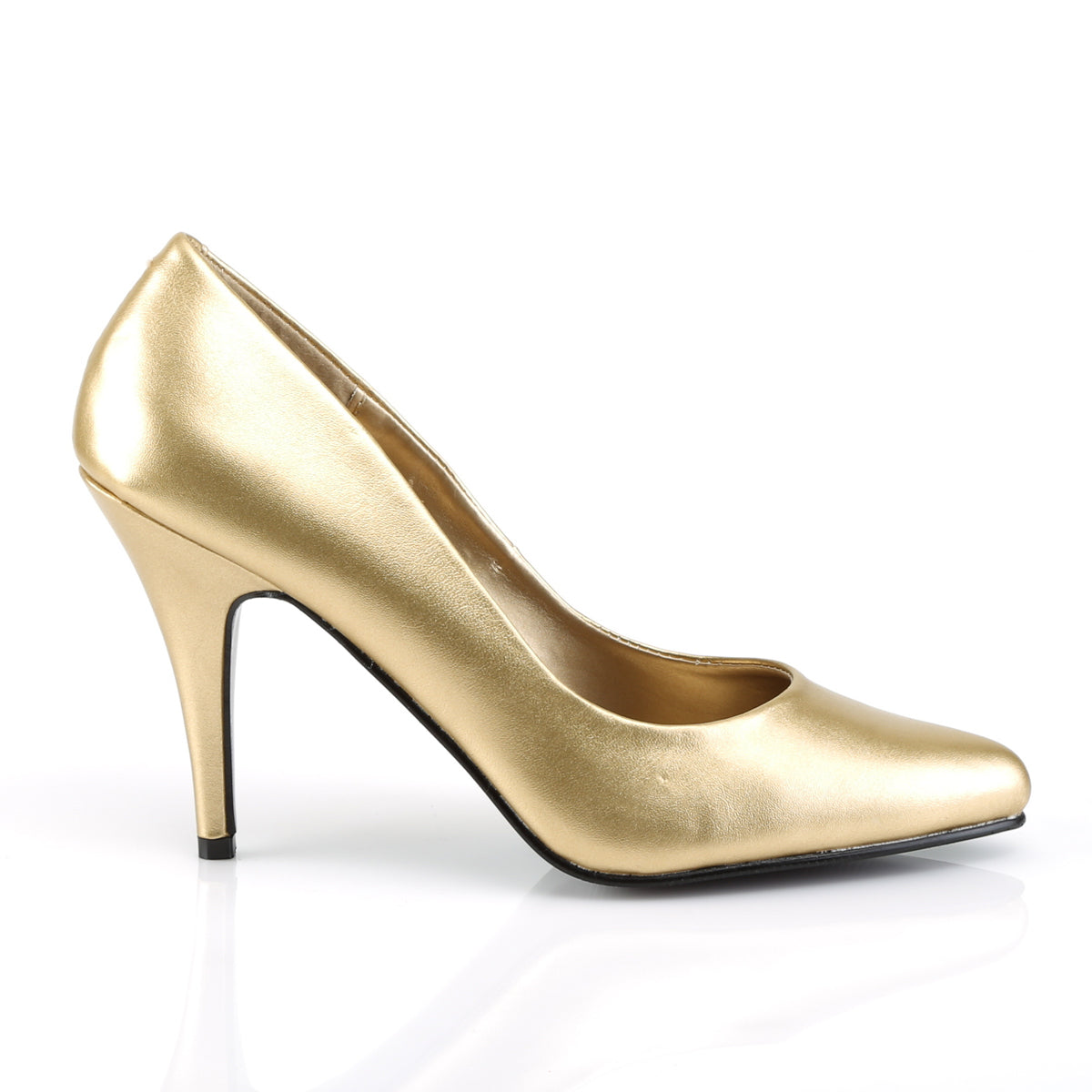 Pleaser Bombas para mujer VANITY-420 cuero de imitación de oro