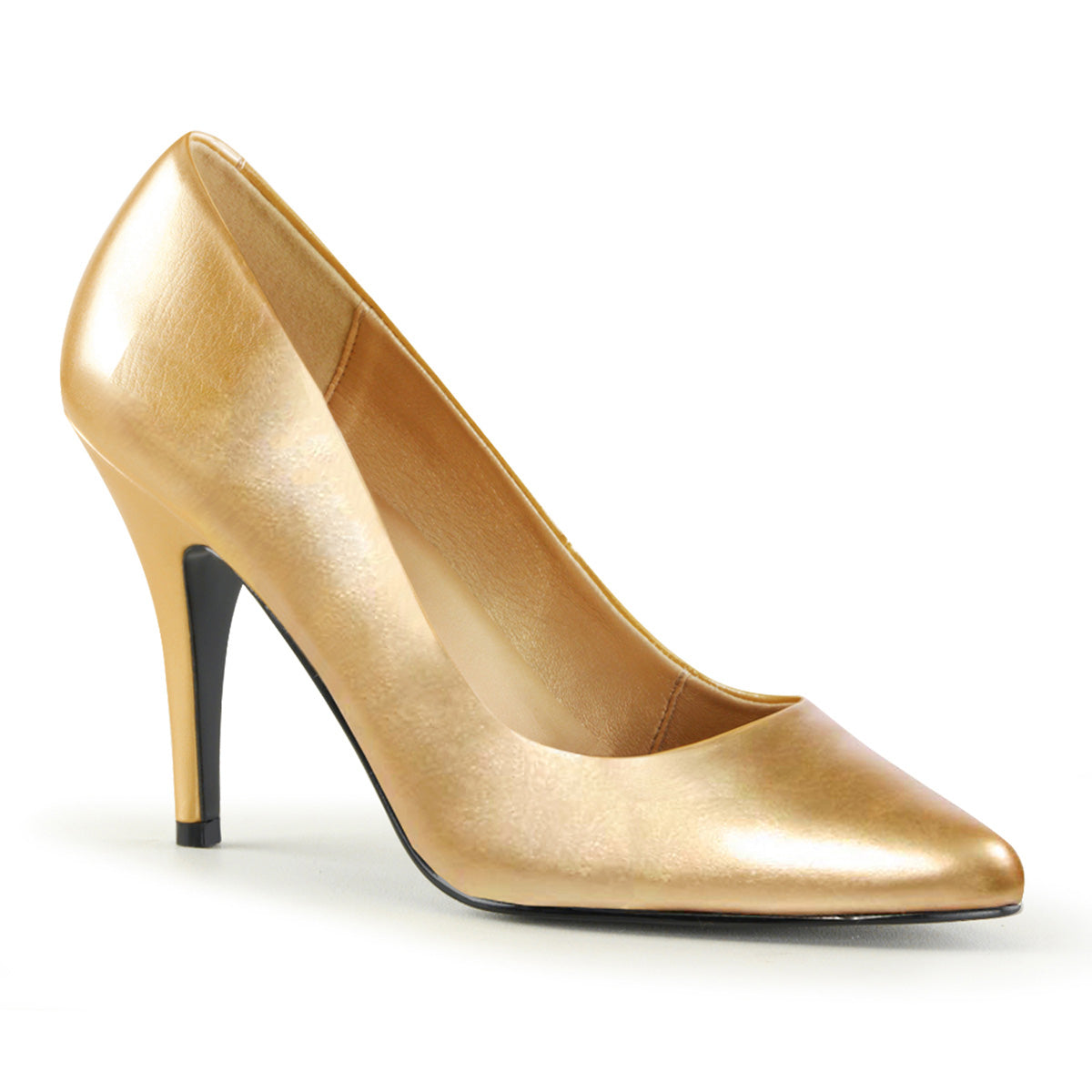 Pleaser Bombas para mujer VANITY-420 cuero de imitación de oro