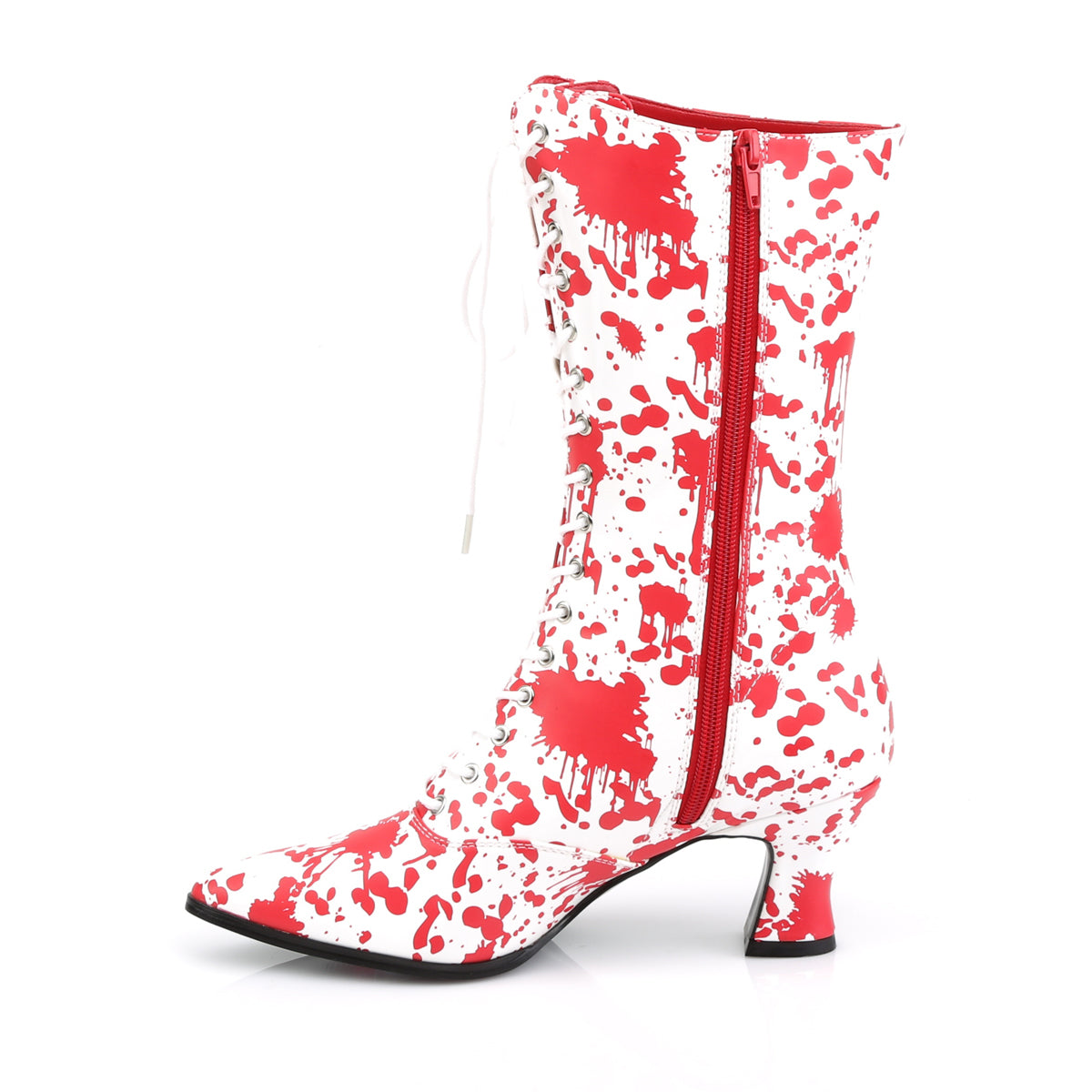Funtasma Botas de tobillo para mujer VICTORIAN-120BL WHT-RED PAT