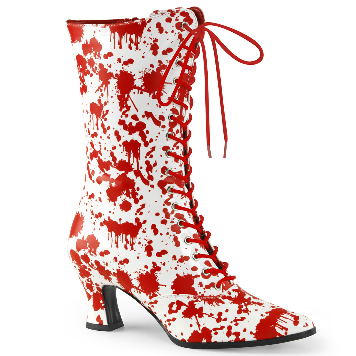 Funtasma Botas de tobillo para mujer VICTORIAN-120BL WHT-RED PAT