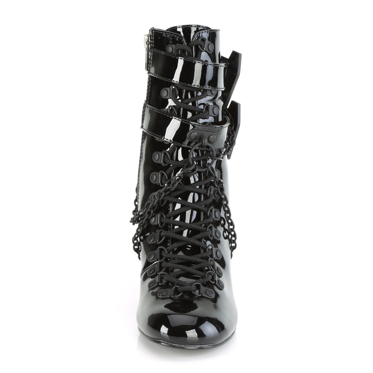 DemoniaCult Botas de tobillo para mujeres VIVIKA-128 Blk Pat