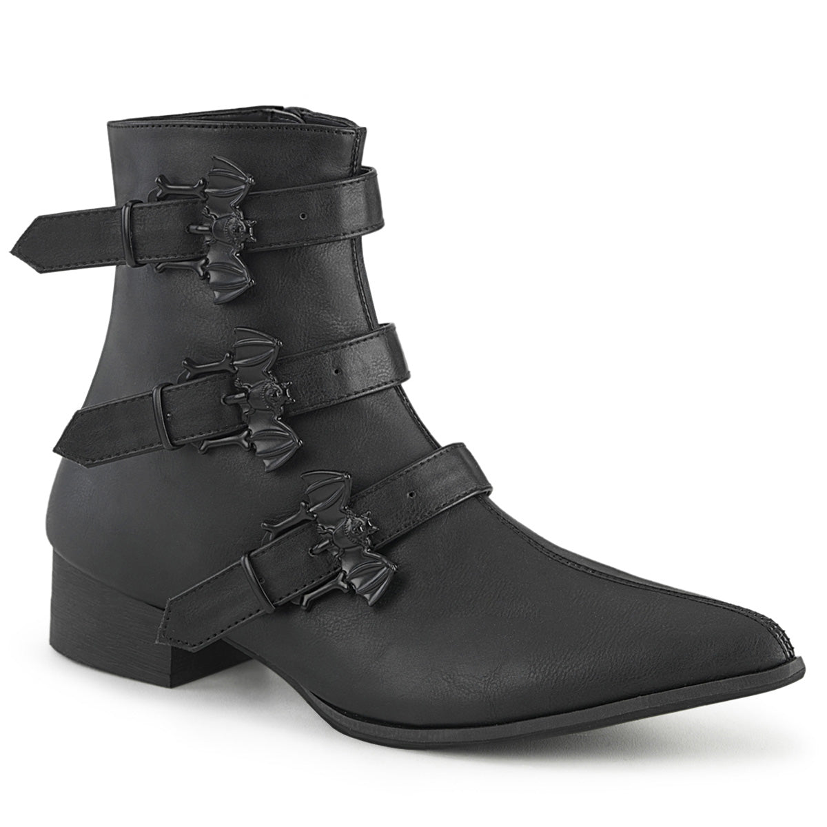 DemoniaCult Botas para hombre WARLOCK-50-B BLK de cuero vegano
