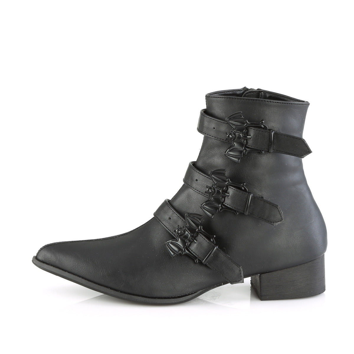 DemoniaCult Botas para hombre WARLOCK-50-B BLK de cuero vegano