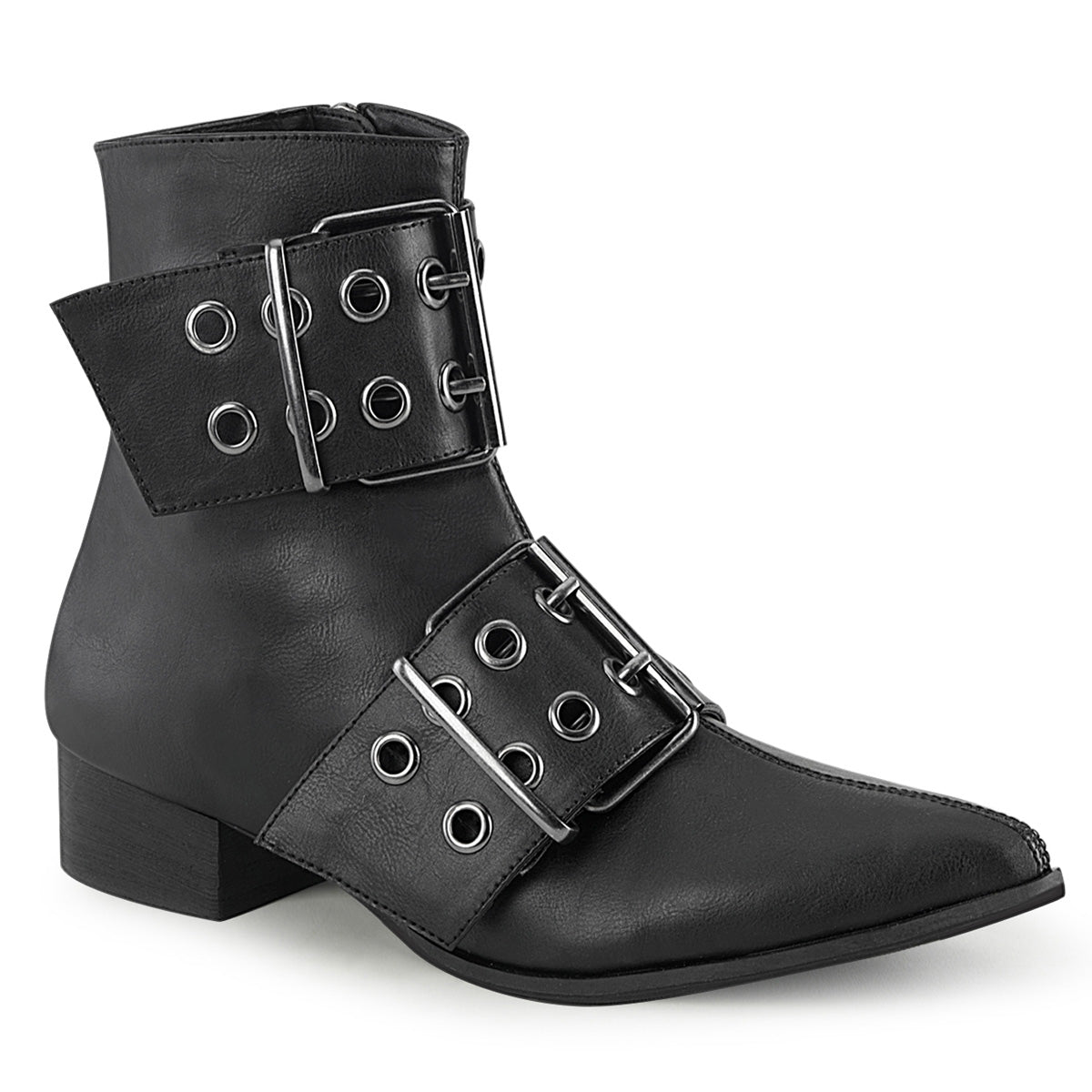 DemoniaCult Botas para hombre WARLOCK-55 BLK de cuero vegano