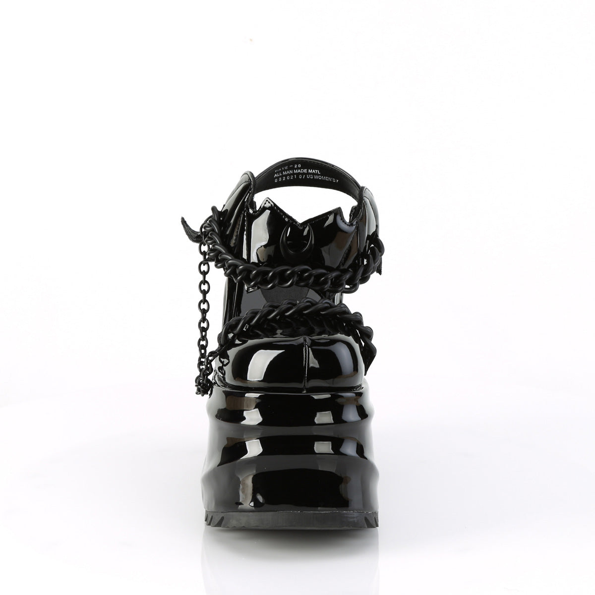 DemoniaCult Sandalias para mujeres WAVE-20 Blk Pat