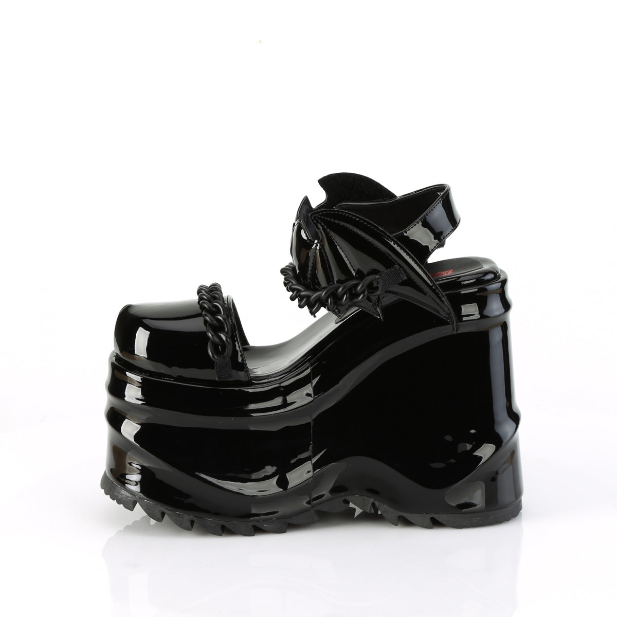 DemoniaCult Sandalias para mujeres WAVE-20 Blk Pat
