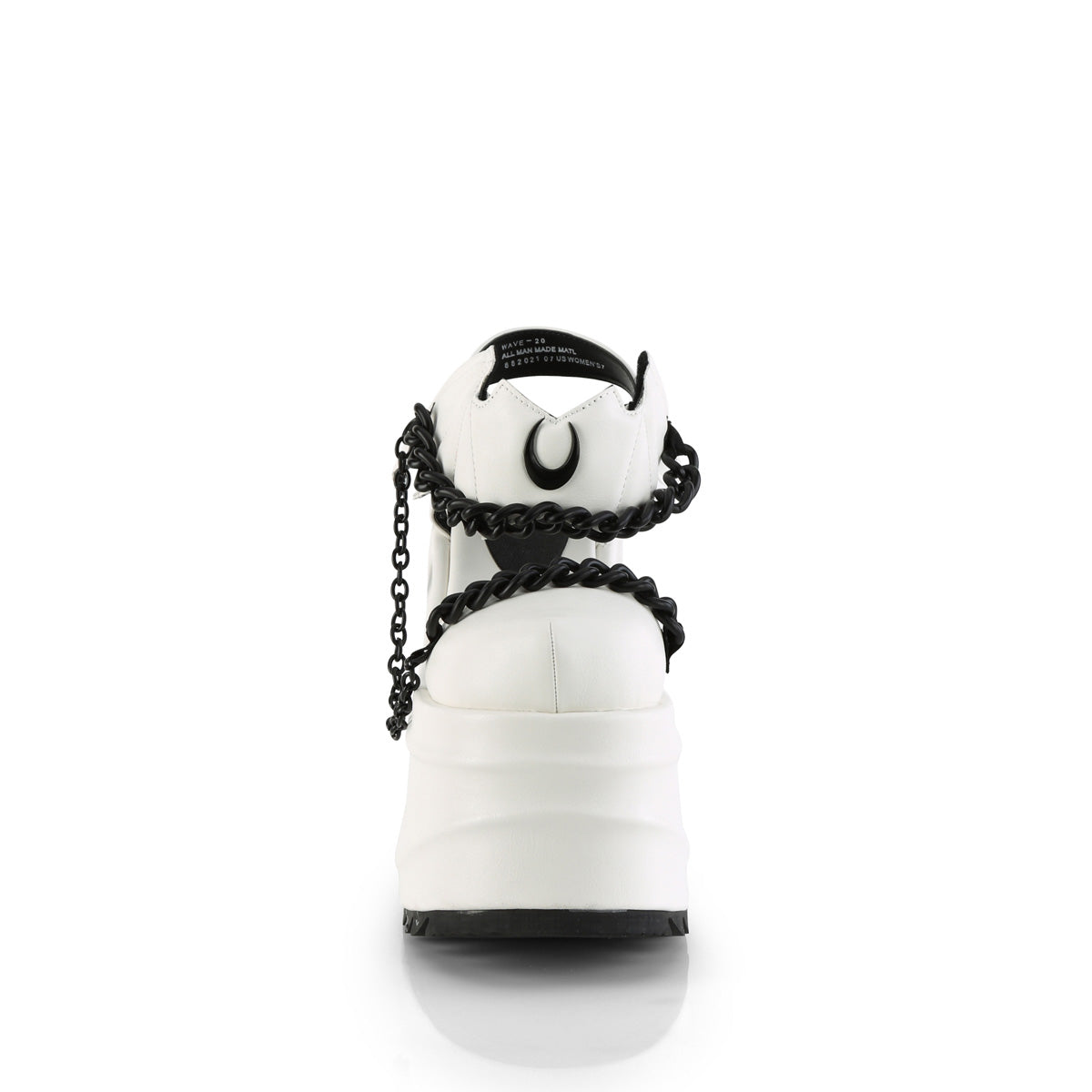DemoniaCult Sandalias para mujeres WAVE-20 WHT cuero vegano