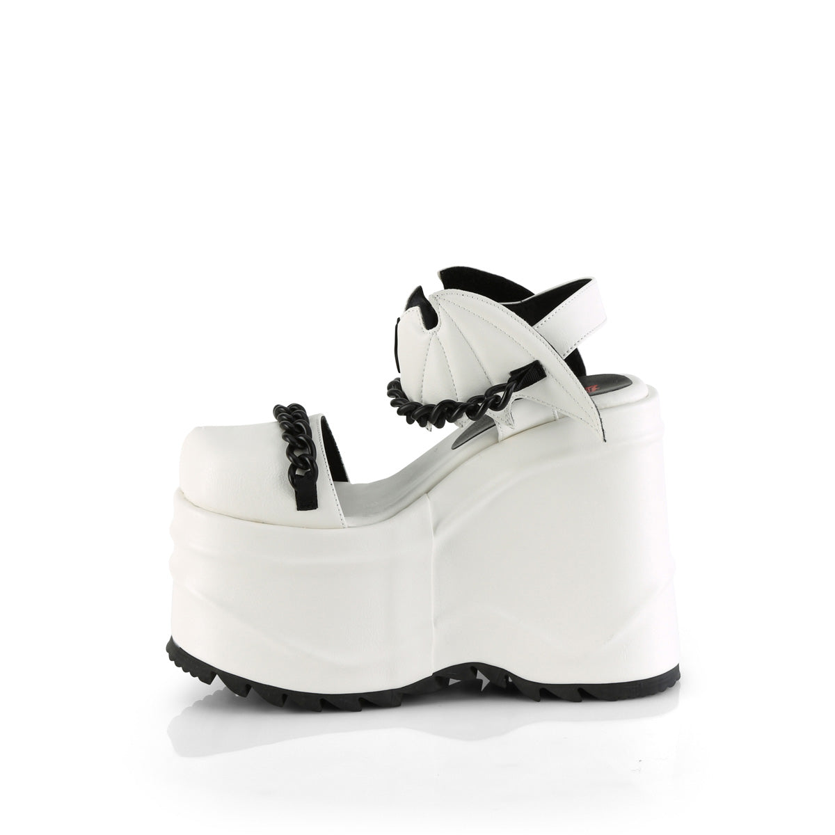 DemoniaCult Sandalias para mujeres WAVE-20 WHT cuero vegano