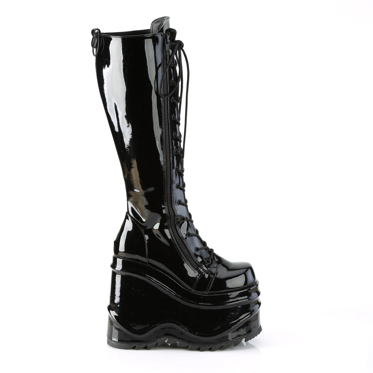 DemoniaCult Botas de mujer WAVE-200 BLK Patente