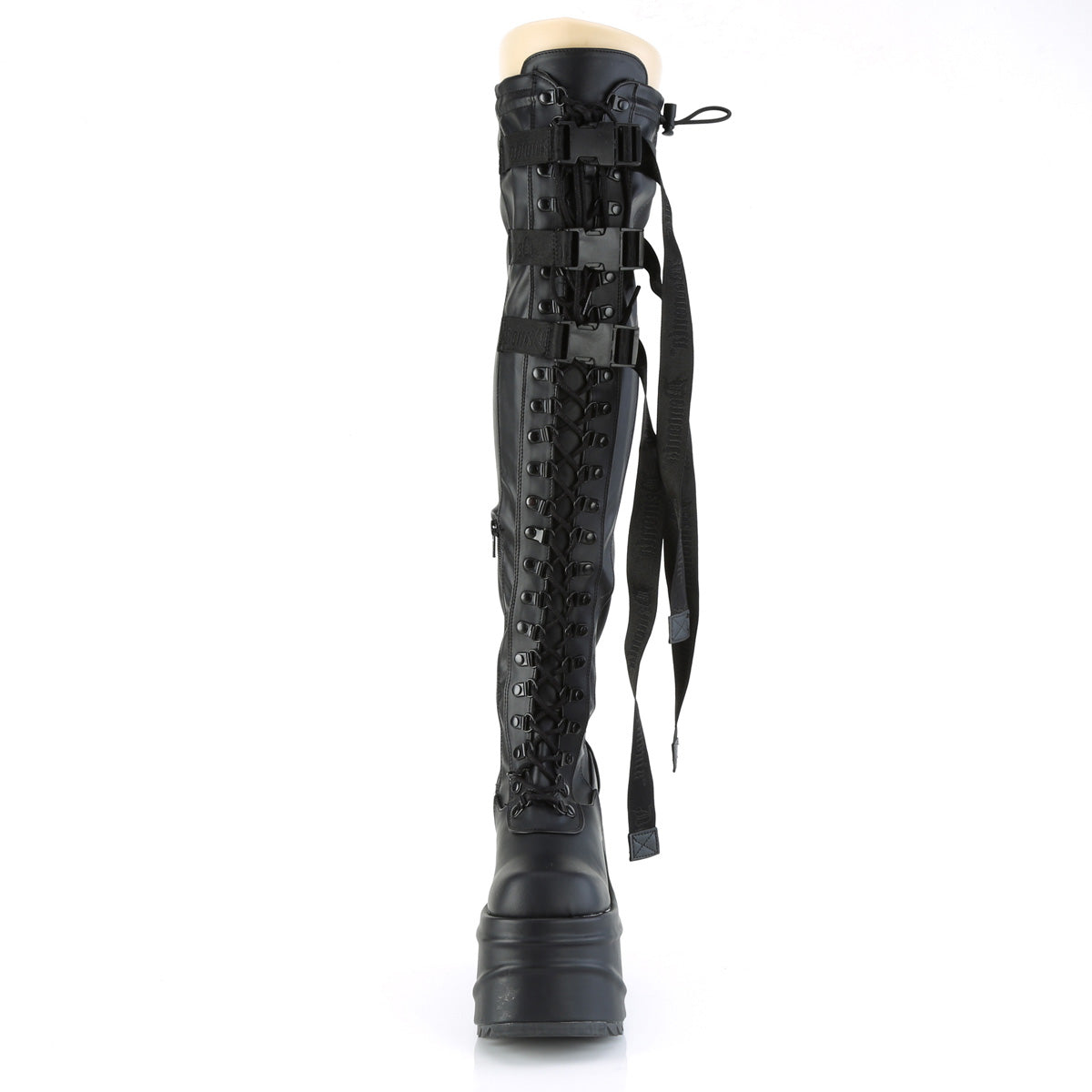 DemoniaCult Botas de mujer WAVE-315 BLK STRING VEGHO VEGAN