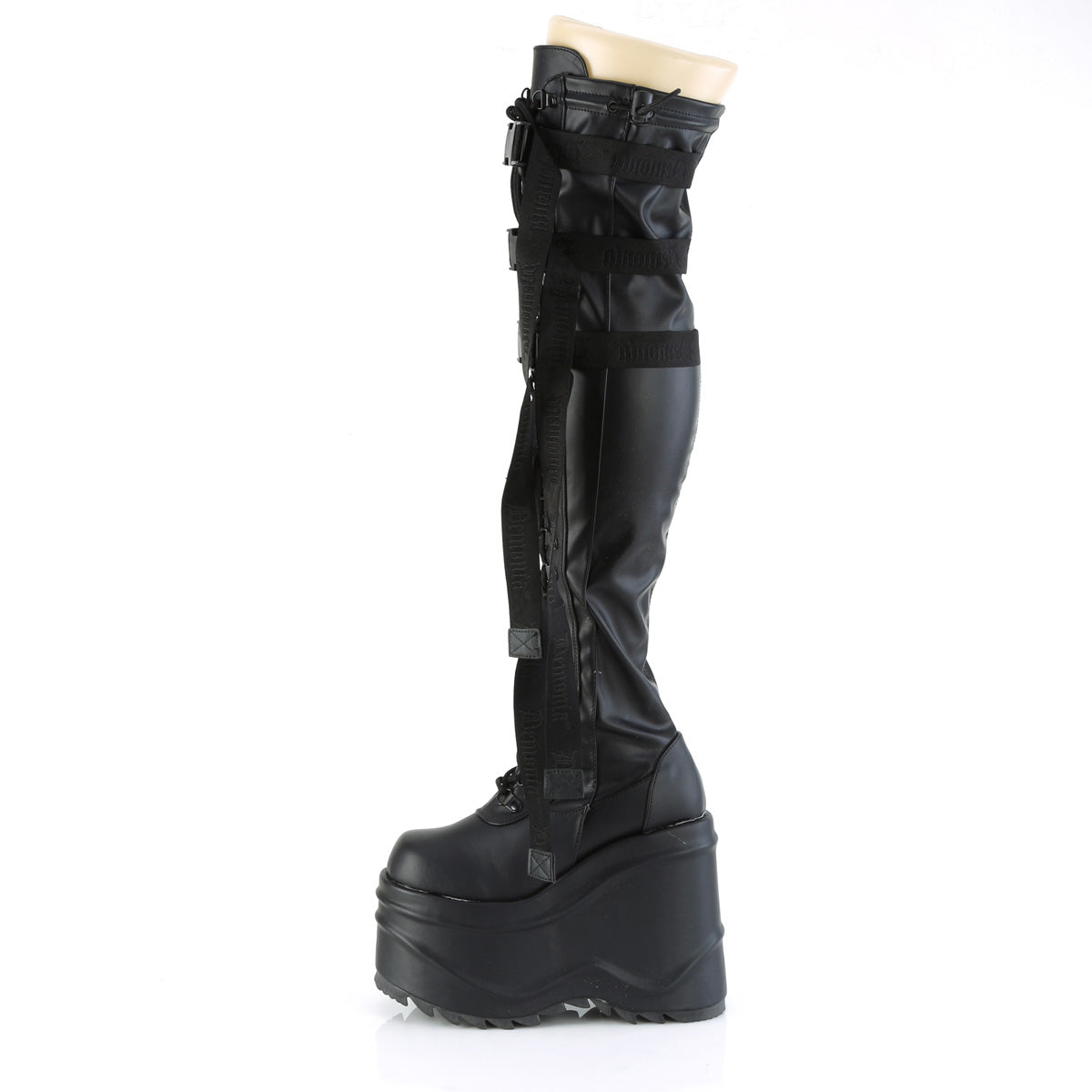 DemoniaCult Botas de mujer WAVE-315 BLK STRING VEGHO VEGAN