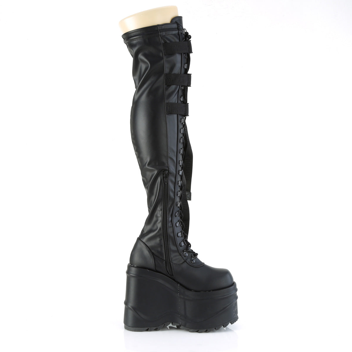 DemoniaCult Botas de mujer WAVE-315 BLK STRING VEGHO VEGAN