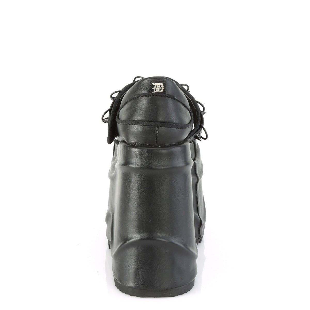 DemoniaCult Bombas de mujer WAVE-48 BLK de cuero vegano