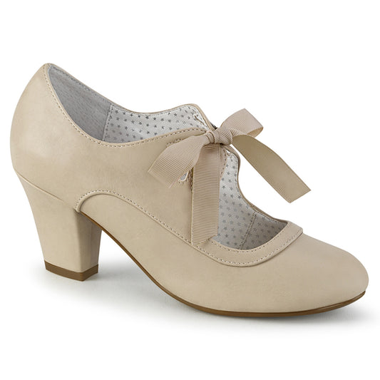 Pin Up Couture Bombas para mujer WIGGLE-32 cuero de imitación beige
