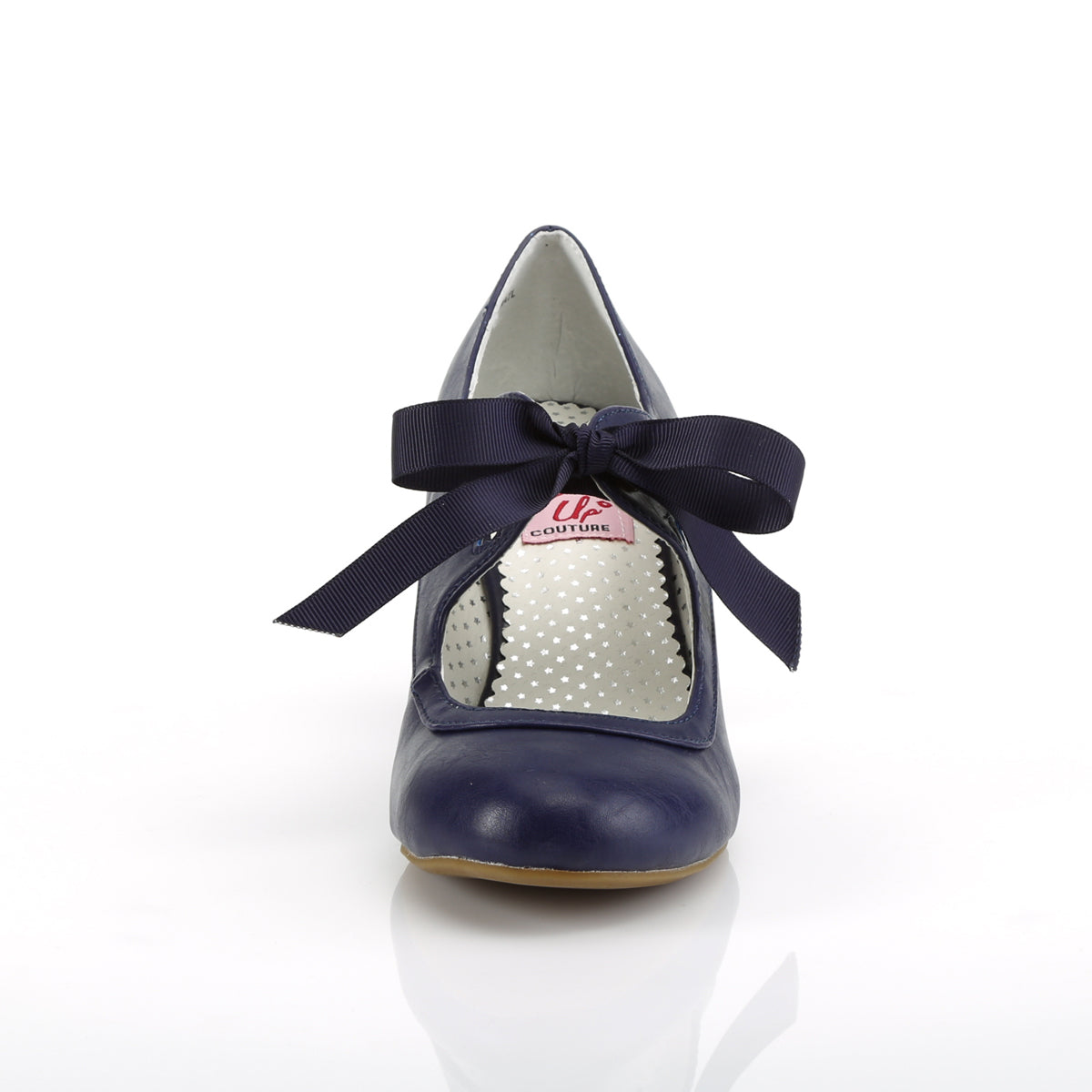 Pin Up Couture Bombas para mujer WIGGLE-32 piel de imitación azul marino