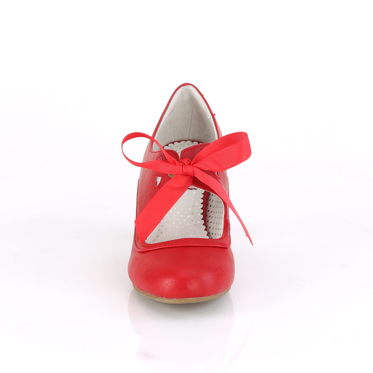 Pin Up Couture Bombas para mujer WIGGLE-32 cuero de imitación roja