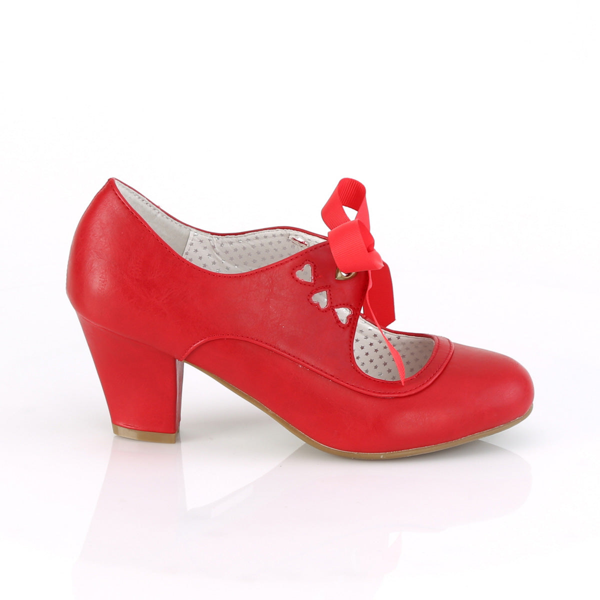 Pin Up Couture Bombas para mujer WIGGLE-32 cuero de imitación roja
