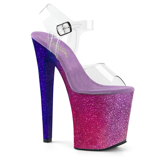 Pleaser Sandalias para mujer XTREME-808ombre CLR / FUCHSIA-BLUE OMBRE