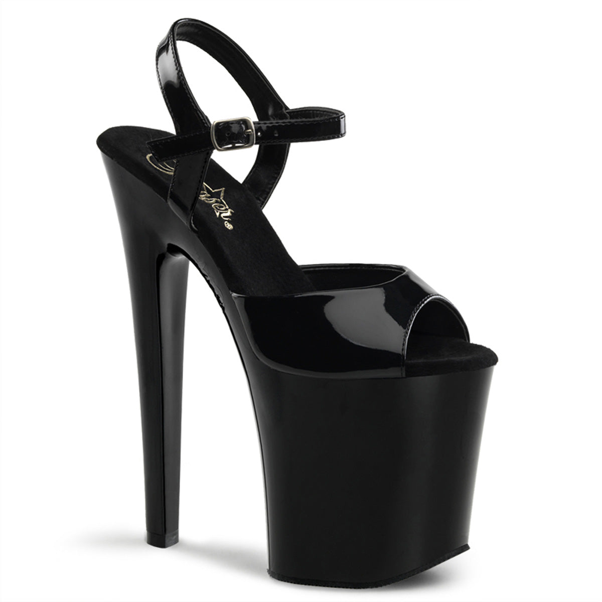 Pleaser Sandalias para mujer XTREME-809 BLK PAT / BLK
