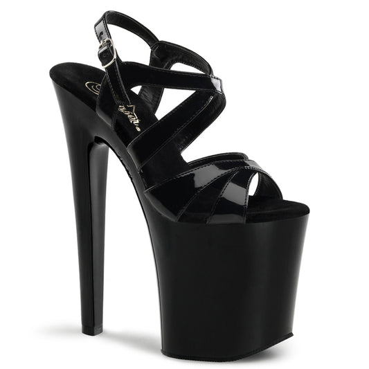 Pleaser Sandalias para mujer XTREME-872 BLK PAT / BLK