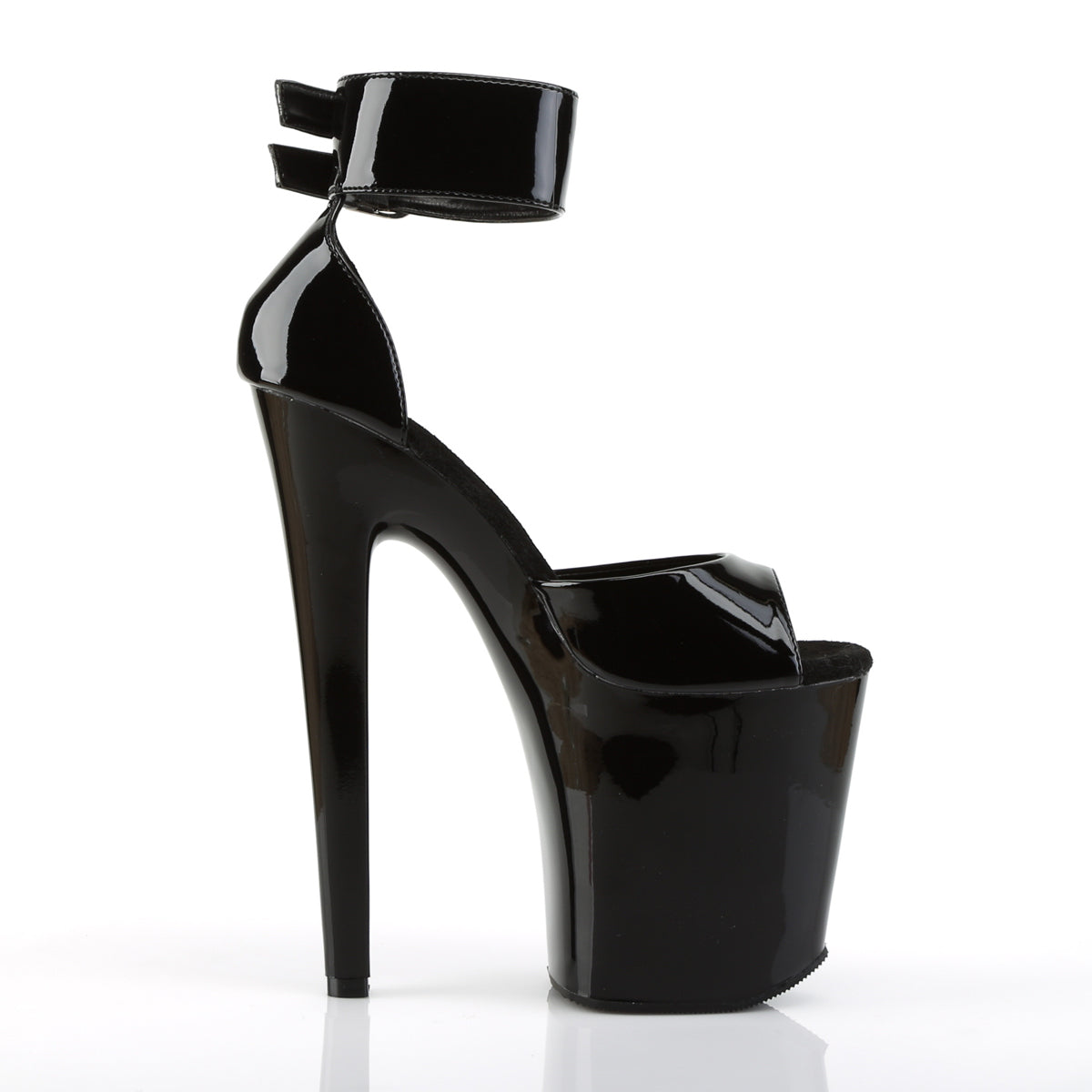Pleaser Sandalias para mujer XTREME-875 BLK PAT / BLK