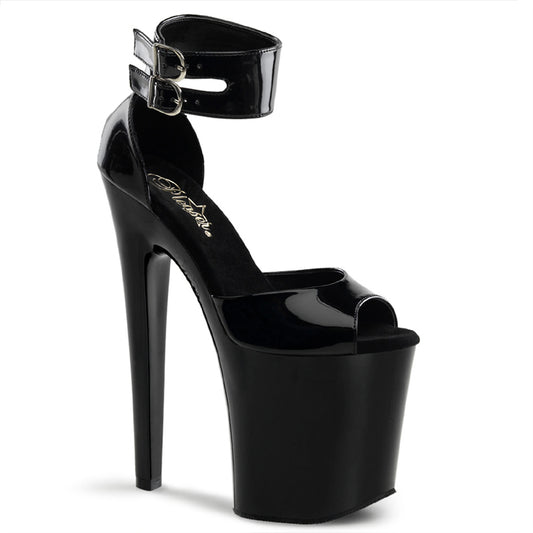 Pleaser Sandalias para mujer XTREME-875 BLK PAT / BLK