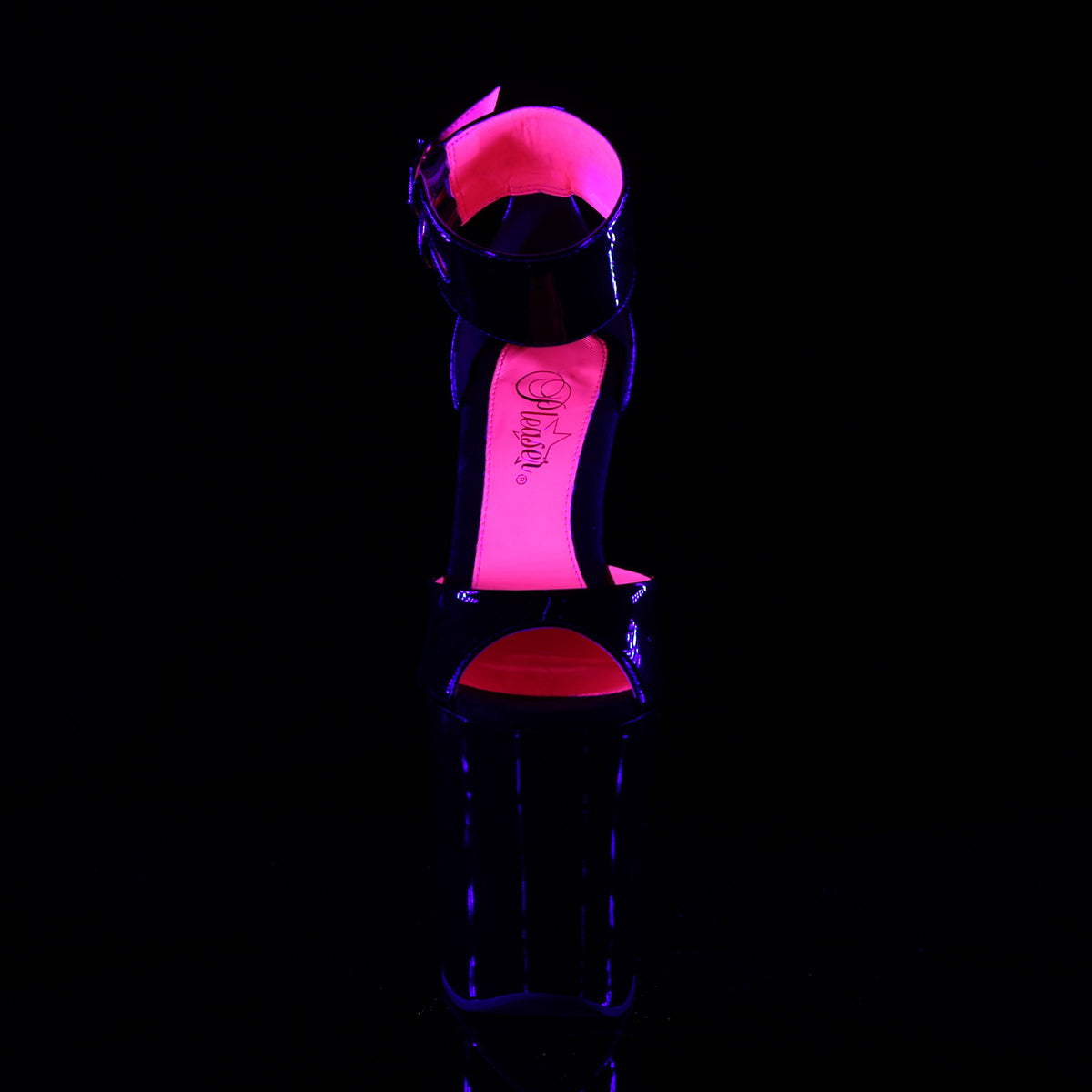 Pleaser Sandalias para mujer XTREME-875TT BLK PAT-NEON H. PINK / BLK