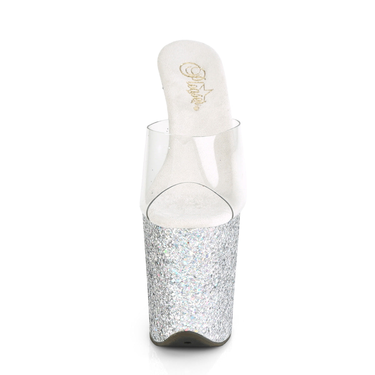 Pleaser Womens FLAMINGO-801LG Clr/Slv Multi Glitter