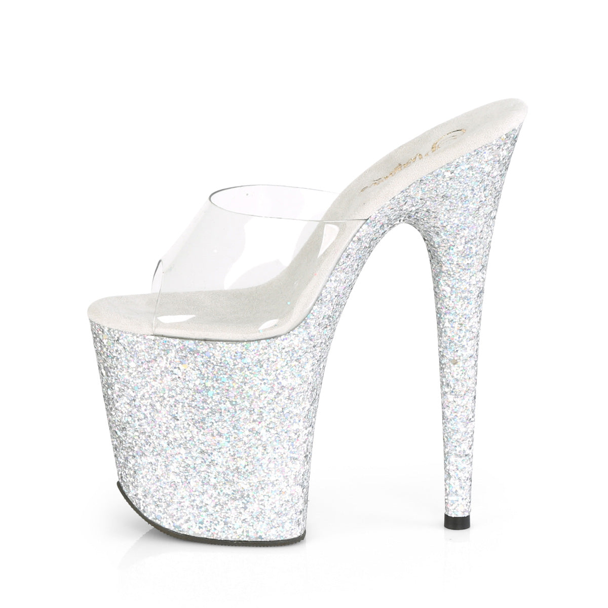 Pleaser Womens FLAMINGO-801LG Clr/Slv Multi Glitter