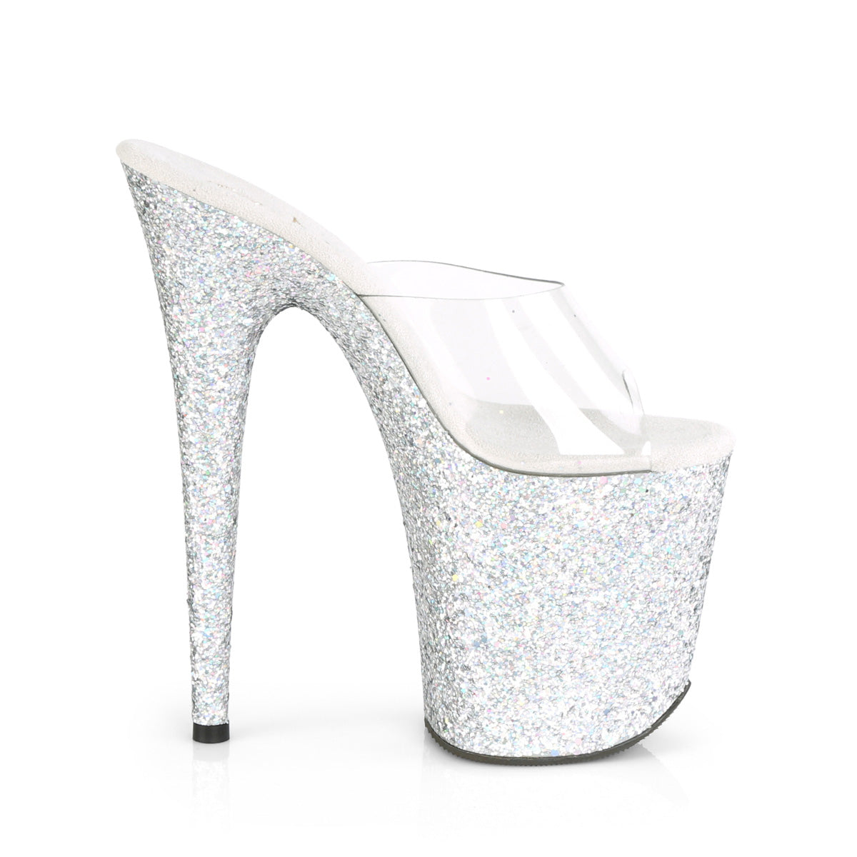 Pleaser Womens FLAMINGO-801LG Clr/Slv Multi Glitter