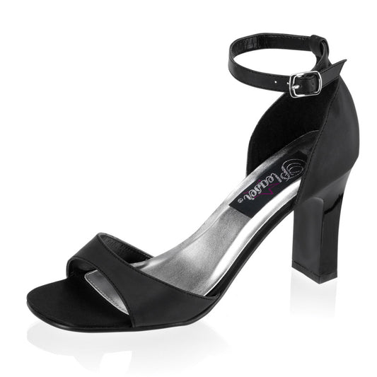 Pleaser De las mujeres  ROMANCE-360 blk satin pu