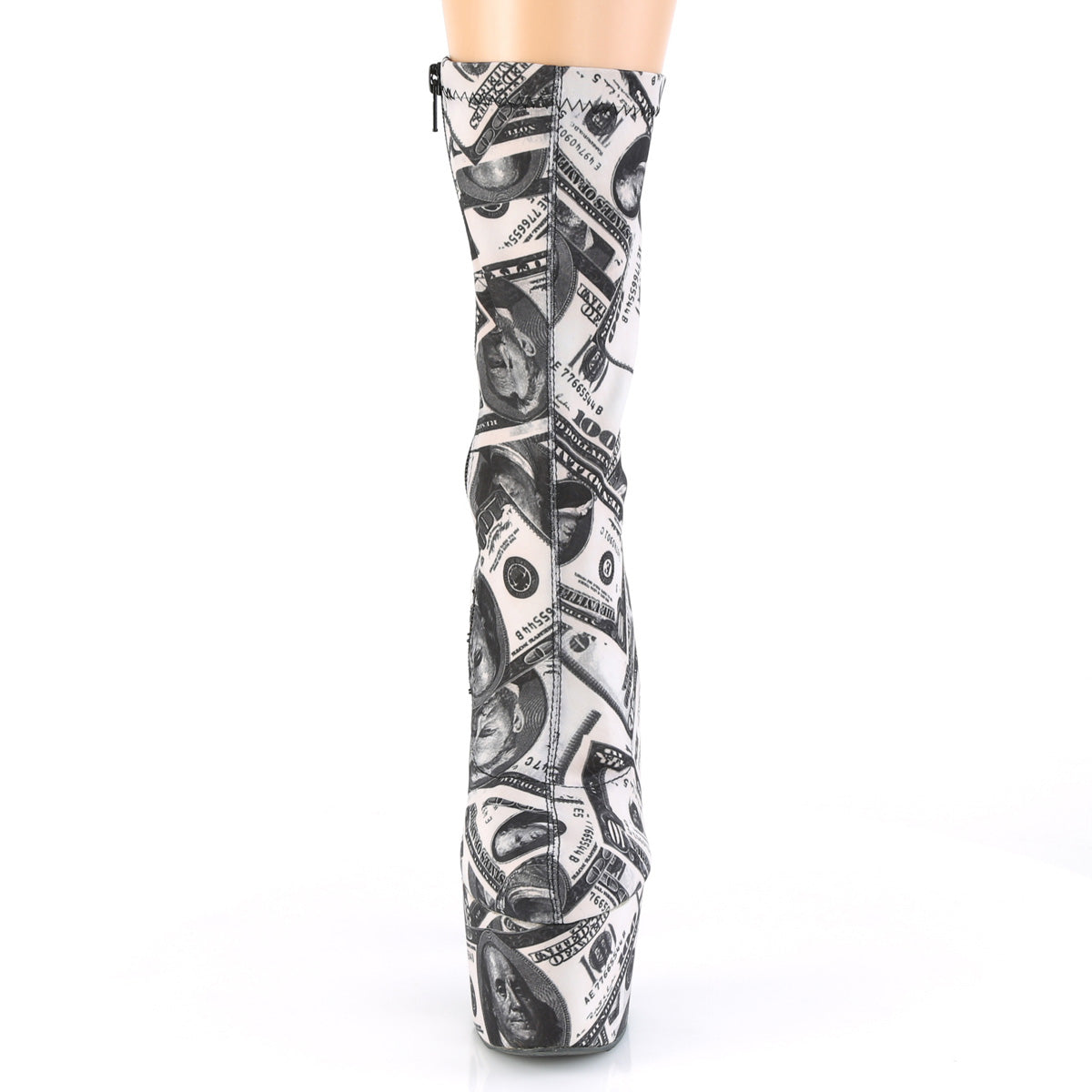 Pleaser Womens Ankle Boots ADORE-1002DP Wht-Blk Str. Fabric /Wht-Blk Fabric