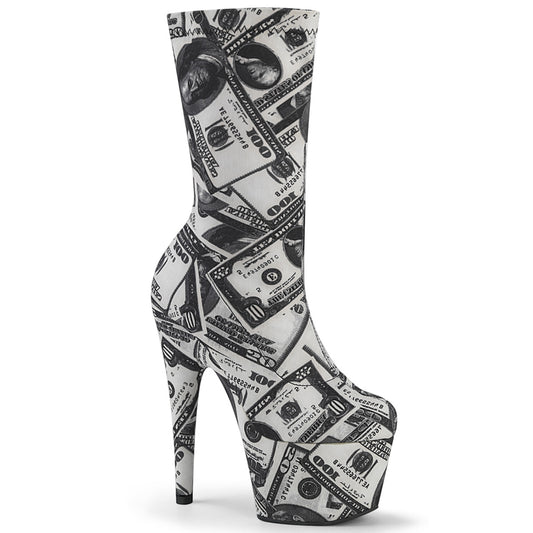 Pleaser Botas de tobillo para mujer ADORE-1002DP WHT-BLK STR. Tela / wht-blk tela