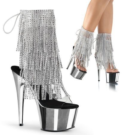 Pleaser Botas de tobillo para mujer ADORE-1017RSF CLR-SLV / SLV Chrome