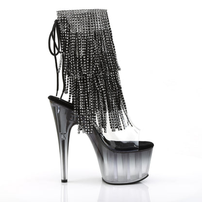 Pleaser Botas de tobillo para mujer ADORE-1017RSFT CLR-BLK / BLK