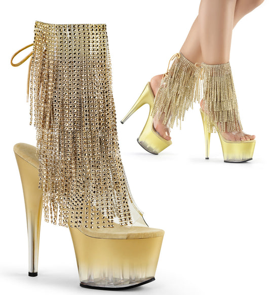 Pleaser Botas de tobillo para mujer ADORE-1017RSFT CLR-ORO / ORO