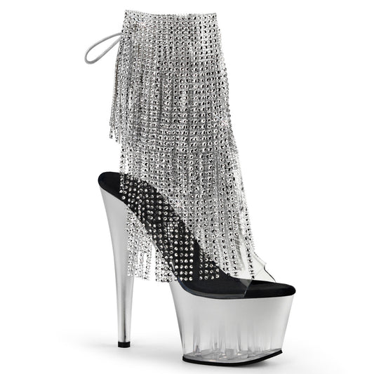 Pleaser Botas de tobillo para mujer ADORE-1017RSFT CLR-SLV / SLV