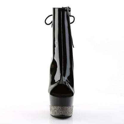 Pleaser Botas de tobillo para mujer ADORE-1018-3 BLK / BLK-PEWTER RS